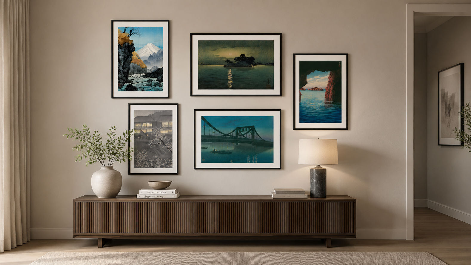 Framed prints in a Gallery Wall - Japanes art from GalleryThane