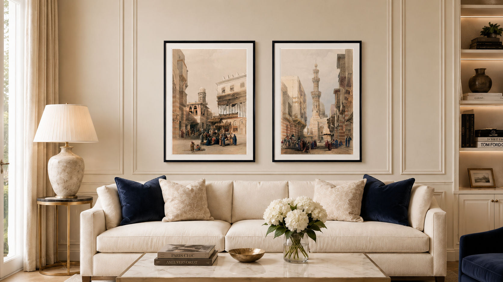 Neural luxe living room with affordable framed prints from Gallerythane