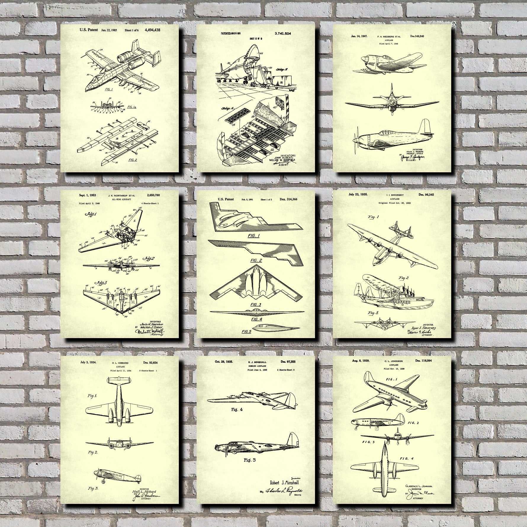 Aircraft Patents Prints at GalleryThane