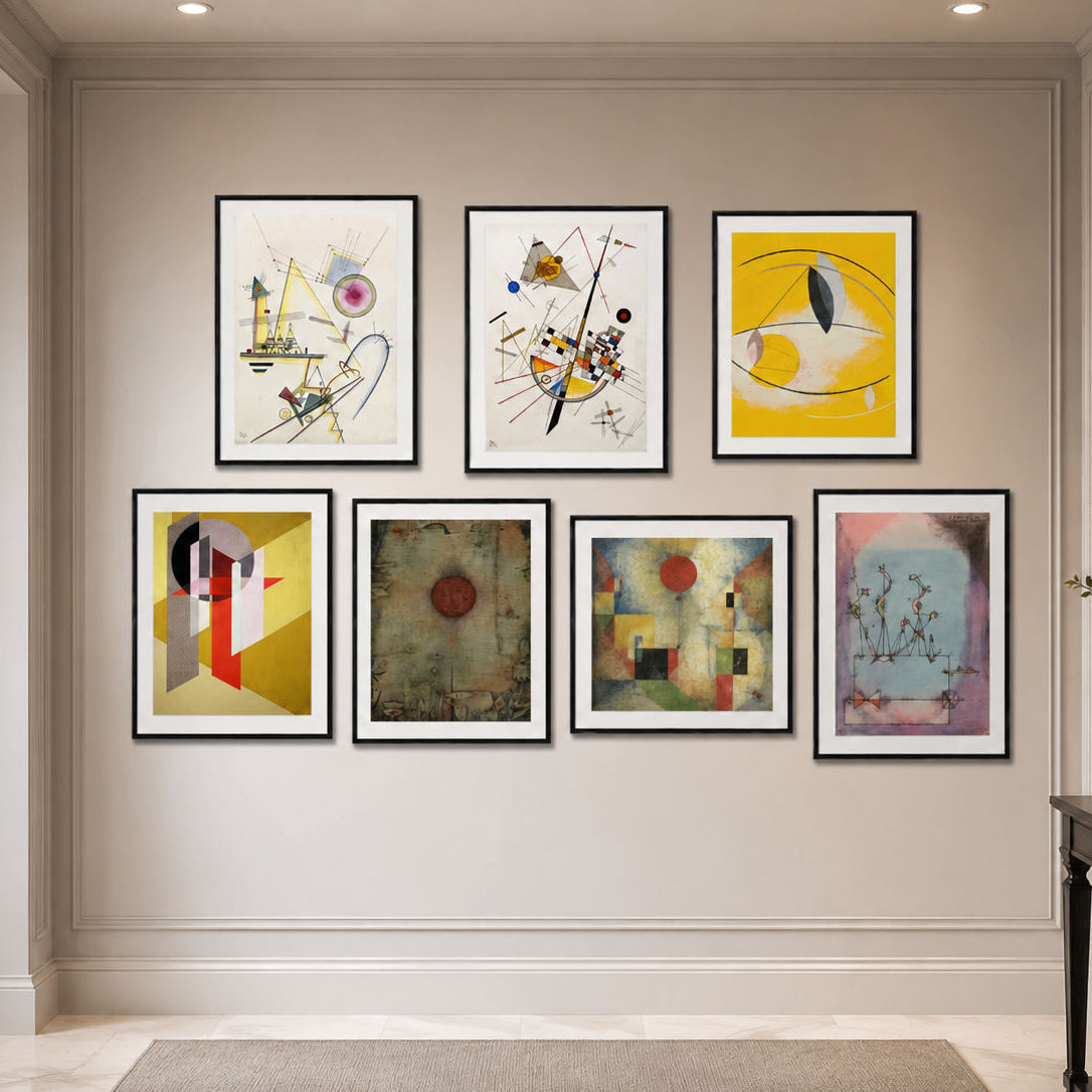 Framed Bauhaus prints on agallery wall from gallerythane