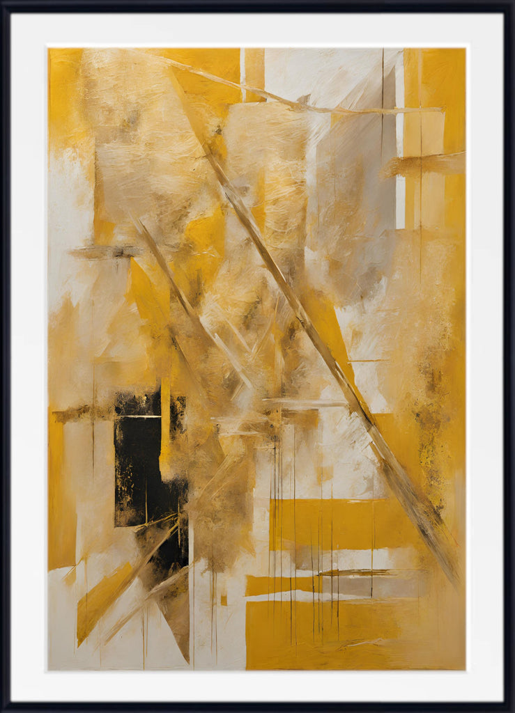 Extra Large Abstract Art, Golden Yellow Print