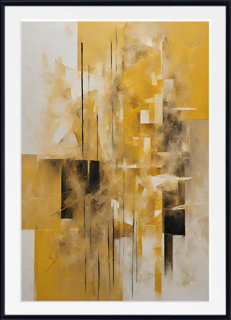 Extra Large Abstract Art, Yellow Tones Print