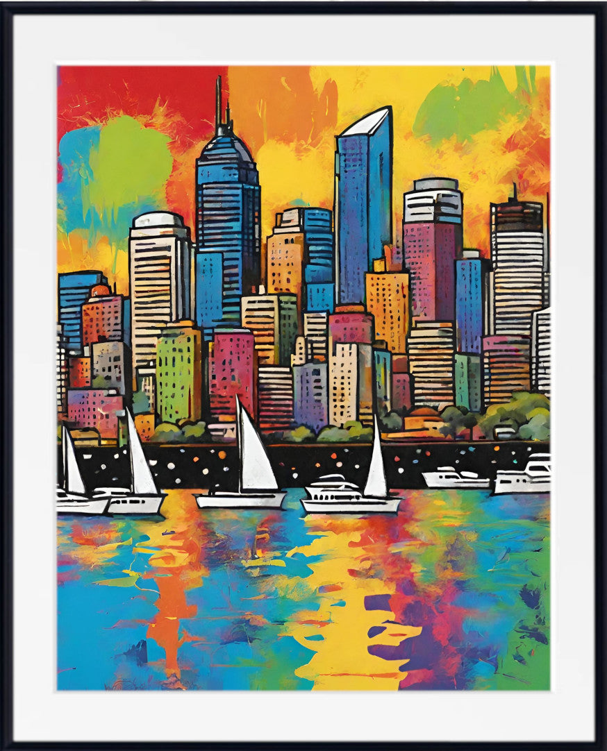 Pop Art Print - Sidney, City Skyline