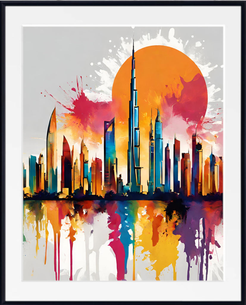 Pop Art Print - Dubai, City Skyline