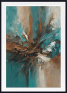 Extra Large Abstract Wall Art, Set of 2 Beige, Teal, Turquoise Prints