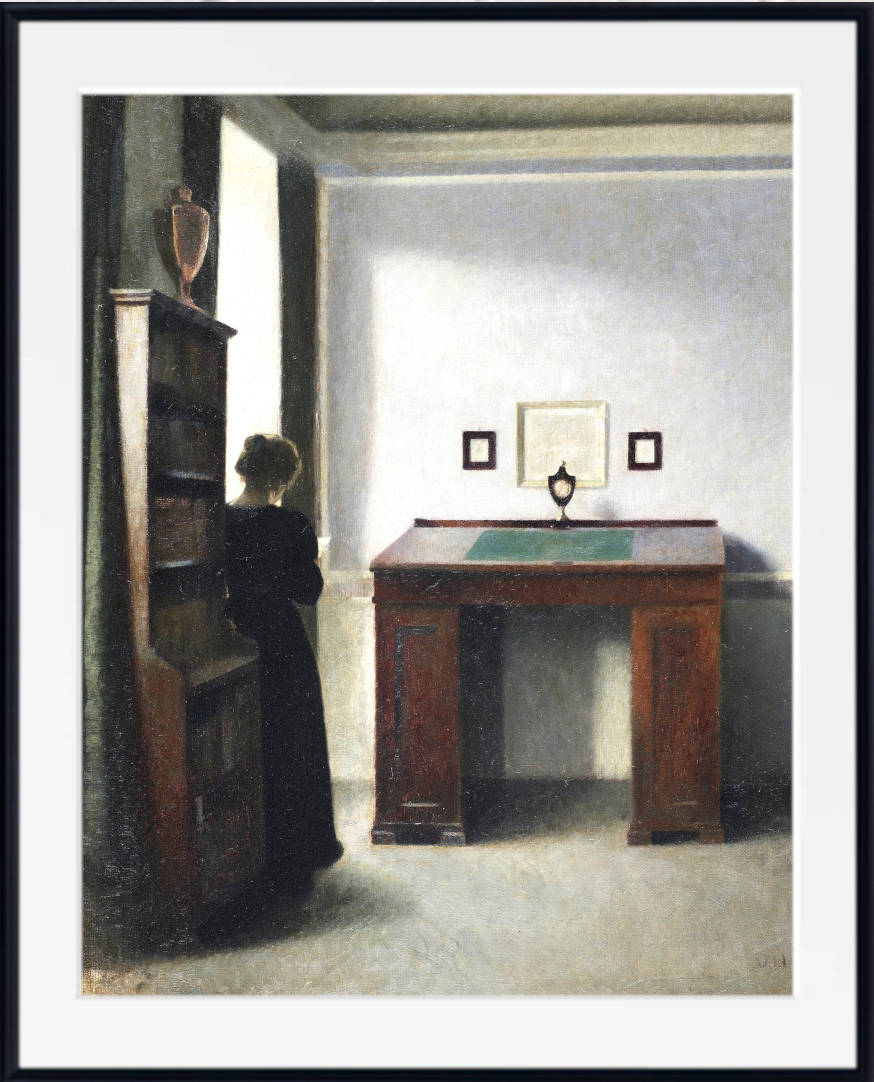 Wilhelm Hammershoi Fine Art Print, Interior With Lady Reading