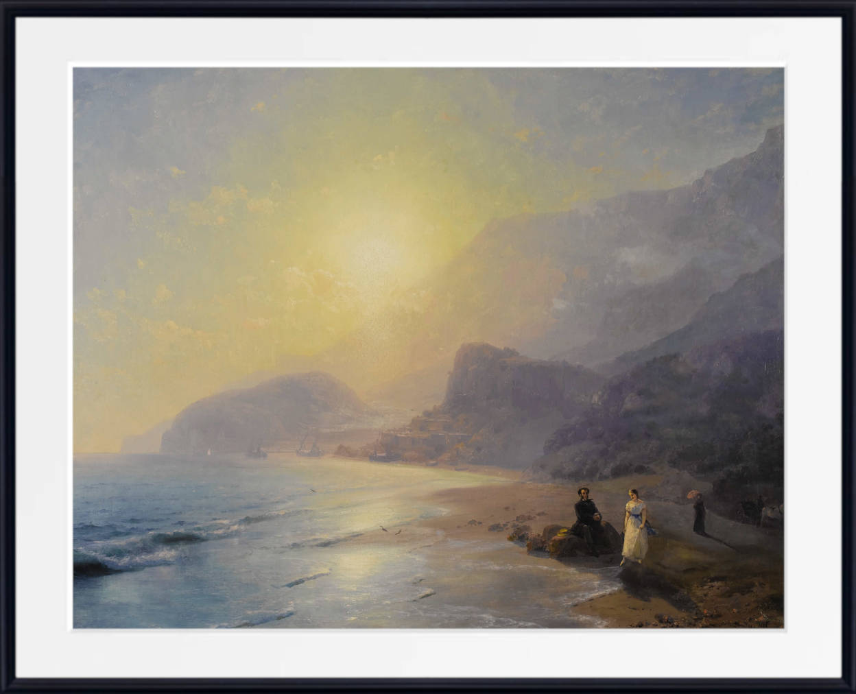 Ivan Aivazovsky Fine Art Print, A. S. Pushkin and Countess M. N. Raevskaya by the sea near Gurzuf