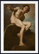 A Male Nude Seated on a Rock by Ubaldo Gandolfi