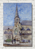 Cass Gilbert Print, A Market Day (Church of St. Jacques, Ghent, Belgium) (1897)