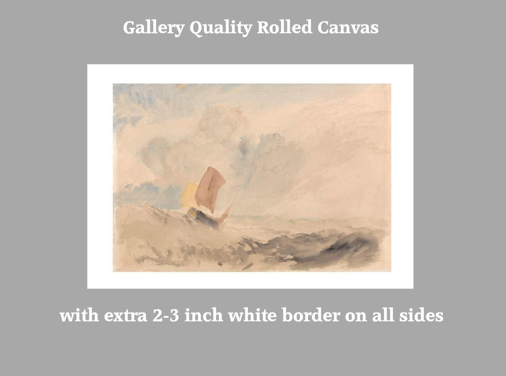 A Sea Piece, A Rough Sea with a Fishing Boat by Joseph Mallard William Turner