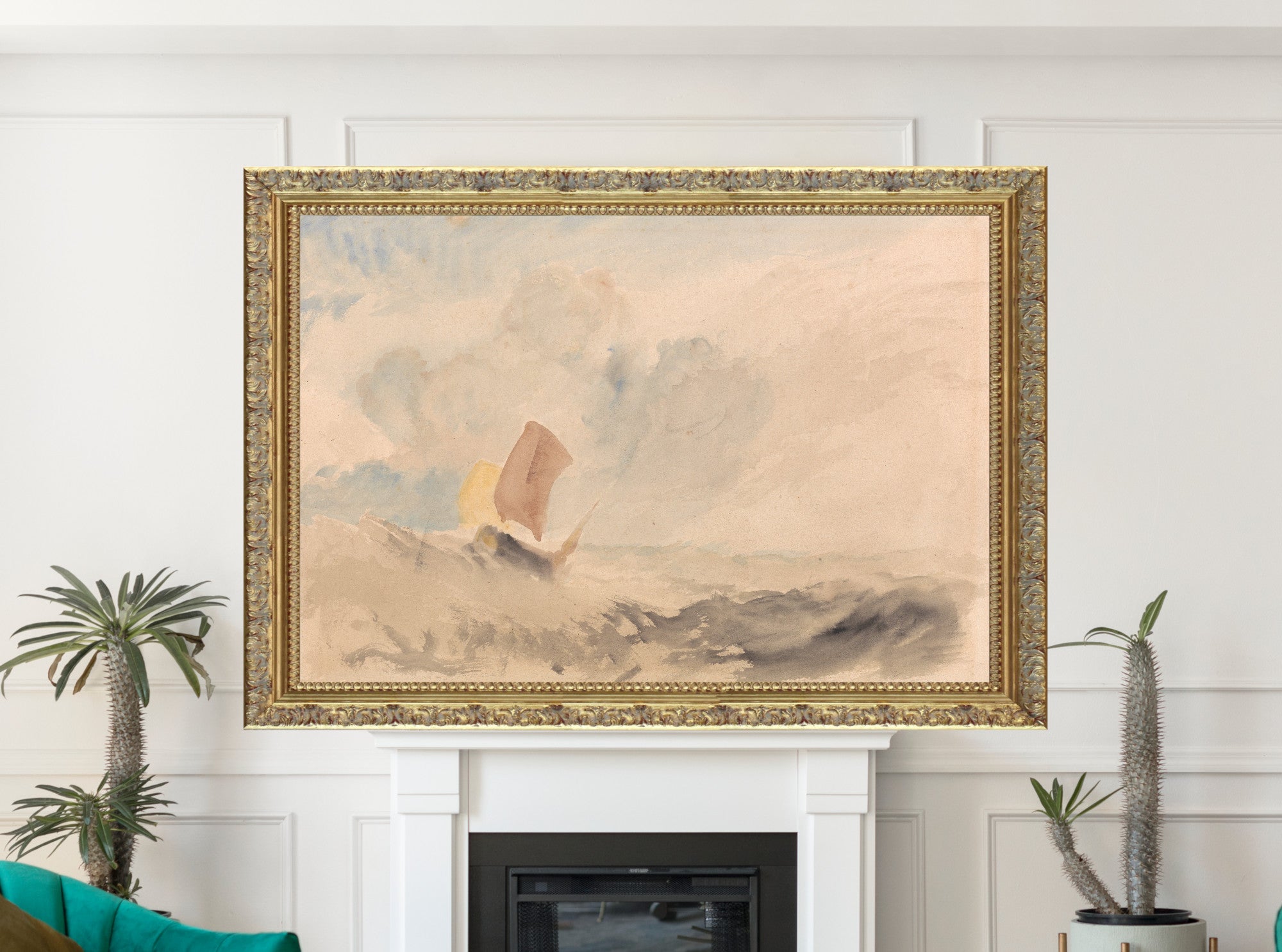 A Sea Piece, A Rough Sea with a Fishing Boat by Joseph Mallard William Turner