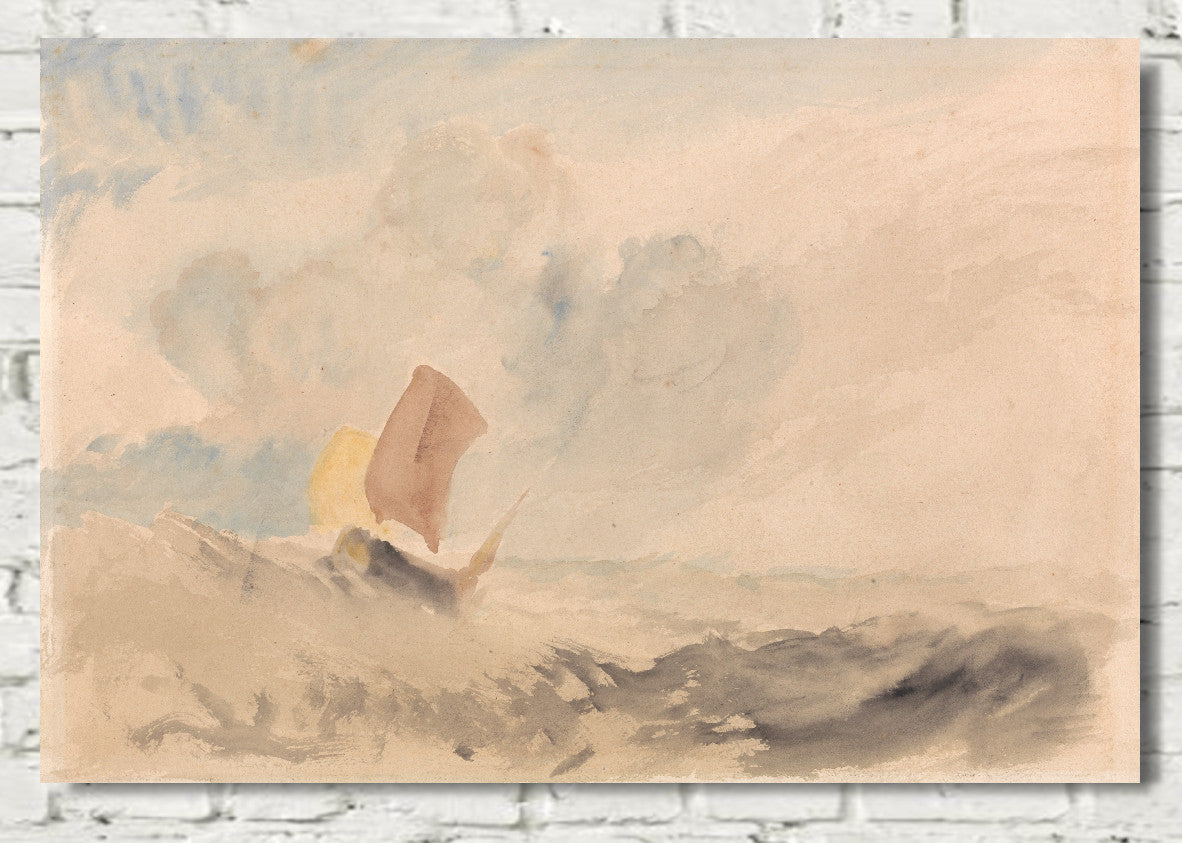 A Sea Piece, A Rough Sea with a Fishing Boat by Joseph Mallard William Turner