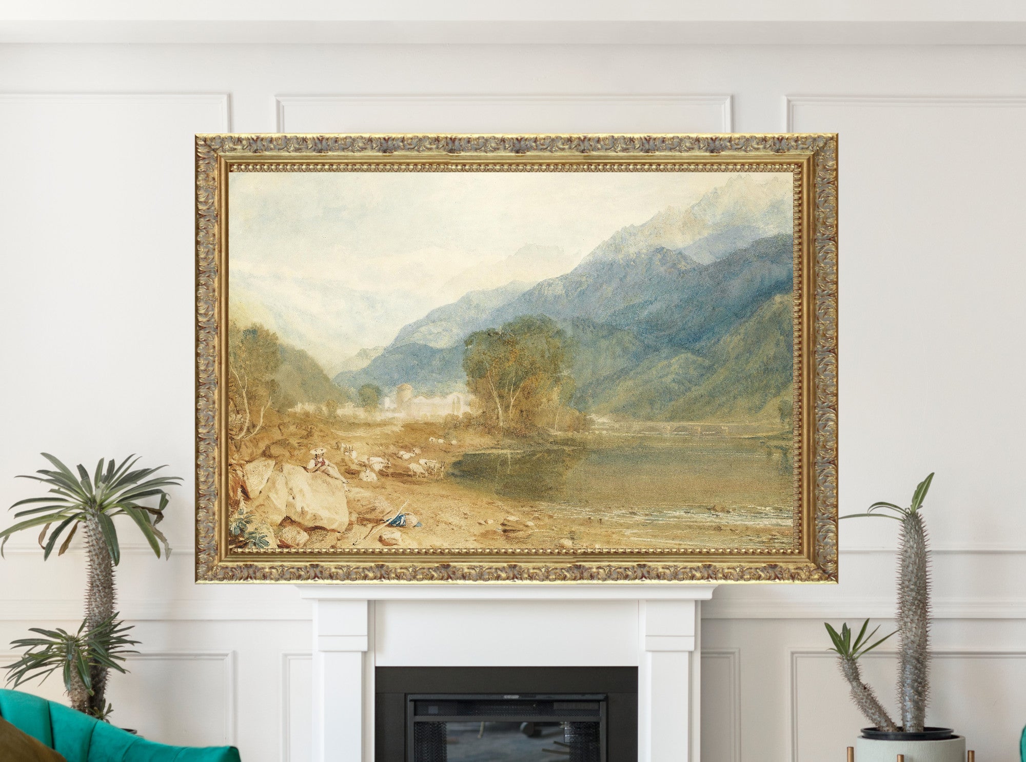 A View From The Castle Of St. Michael, Bonneville, Savoy, From The Banks Of The Arve River by Joseph Mallard William Turner