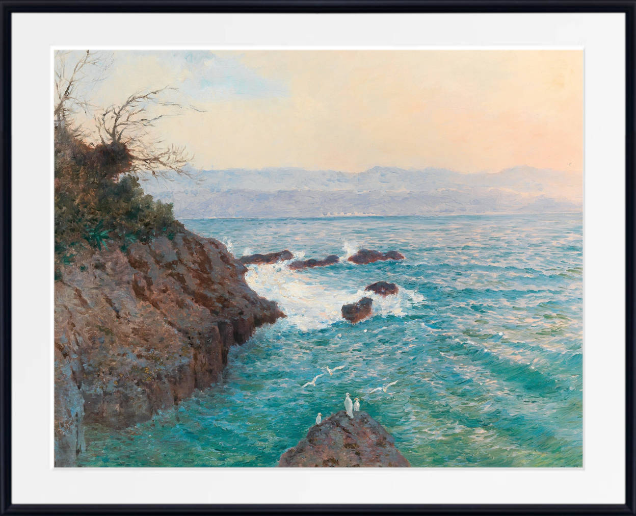 Alfred Zoff – A View Of The Nervi Coast Prints and Canvas Panels