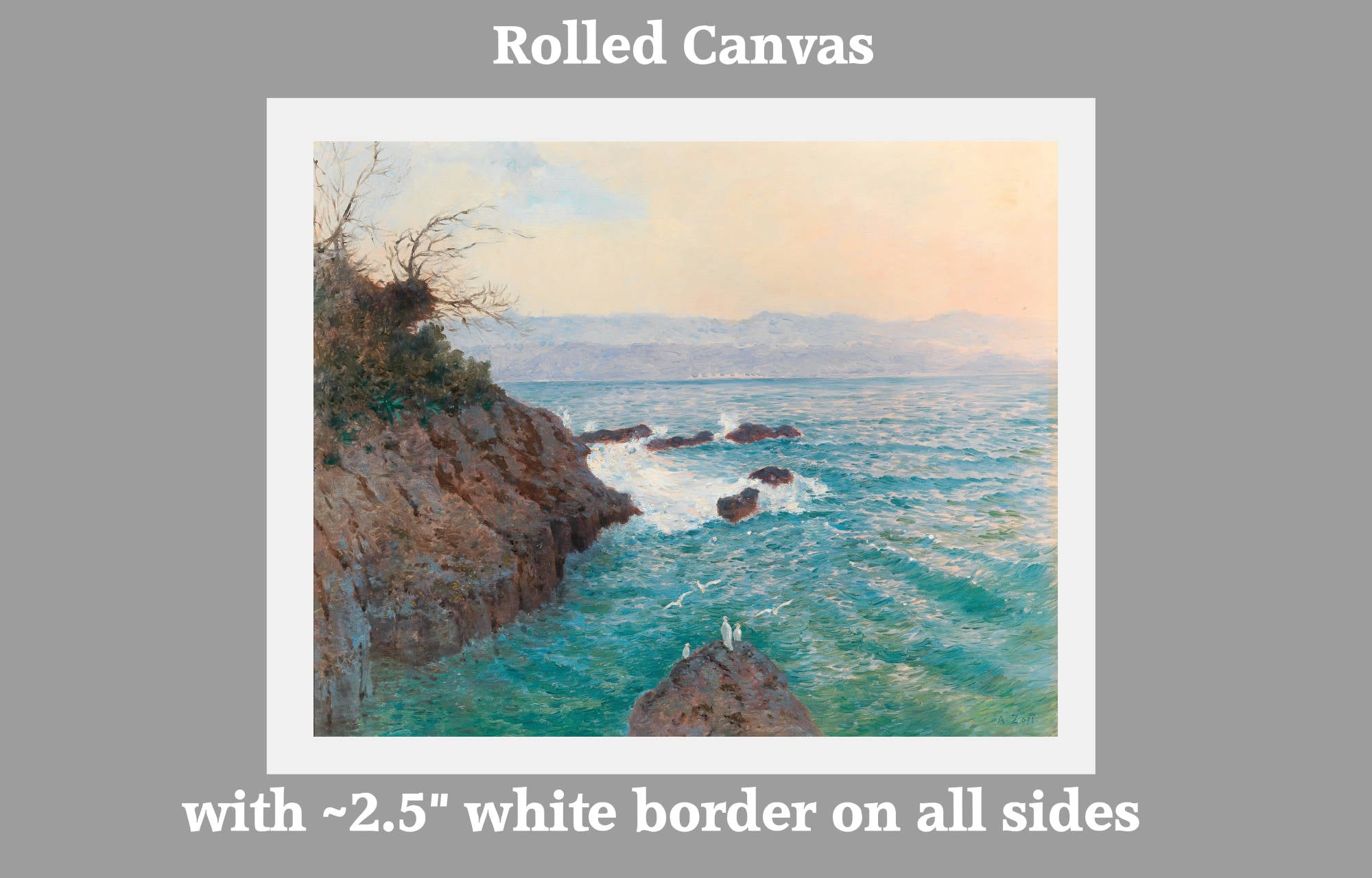 Alfred Zoff – A View Of The Nervi Coast Prints and Canvas Panels