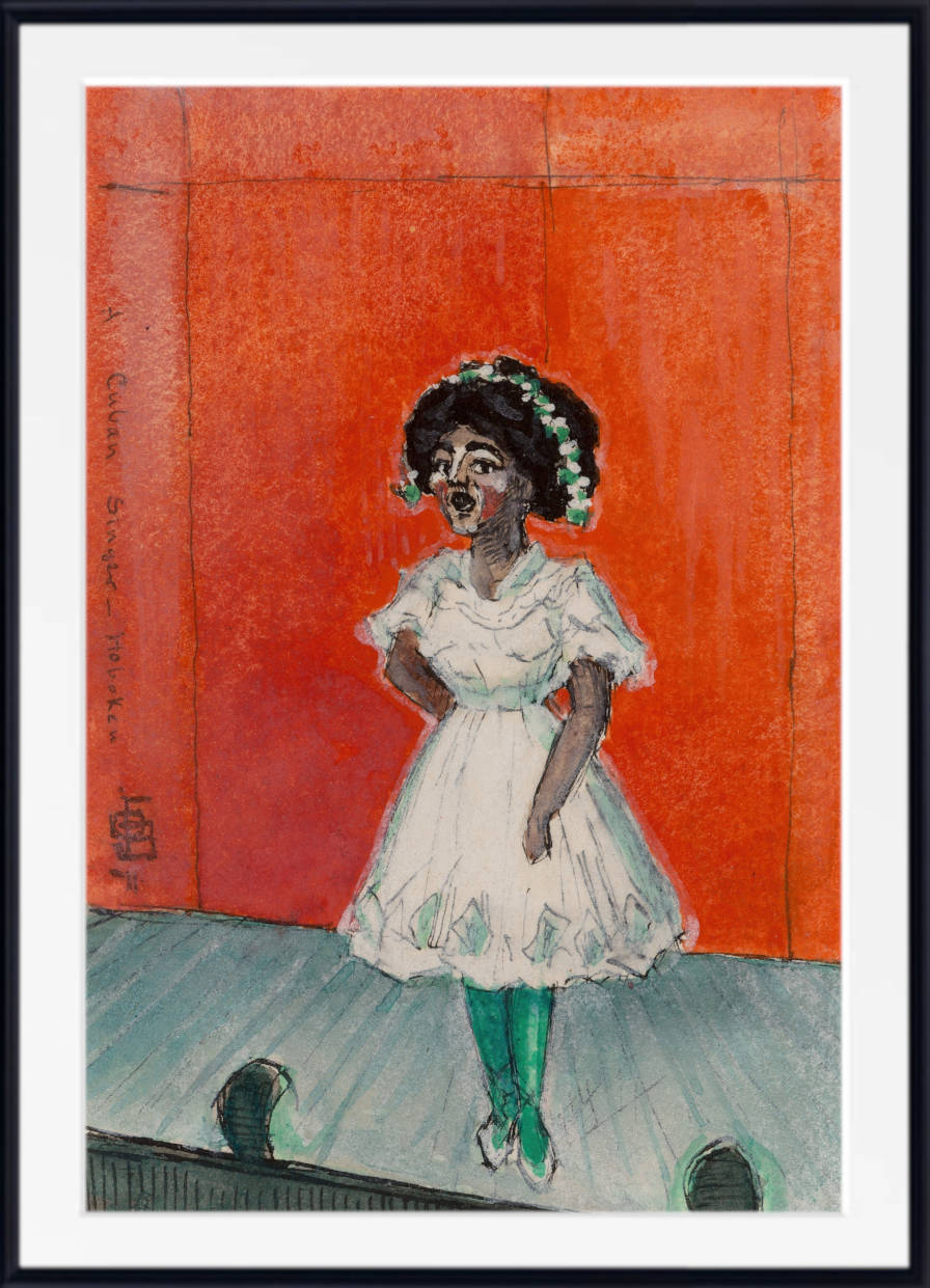 Oscar Bluemner Print, A Cuban Singer–Hoboken (c 1920)
