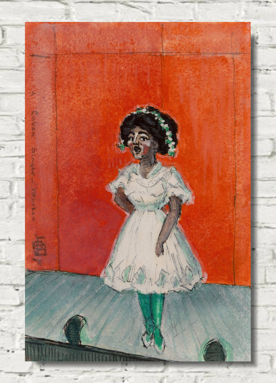 Oscar Bluemner Print, A Cuban Singer–Hoboken (c 1920)