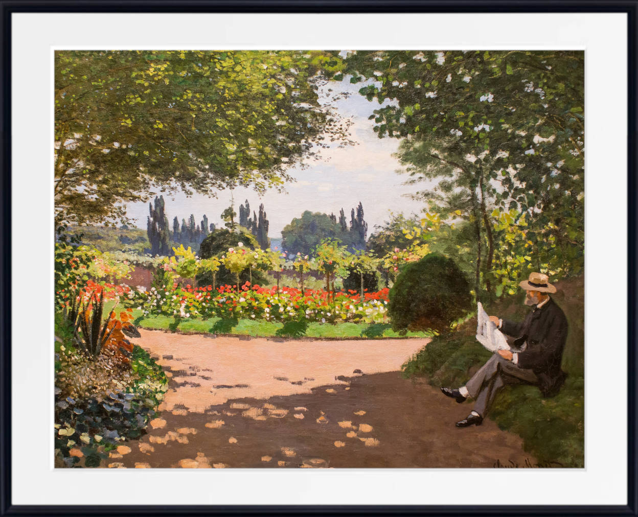 Claude Monet Fine Art Print, Adolphe Monet in the Garden of Le Coteau at Sainte-Adresse