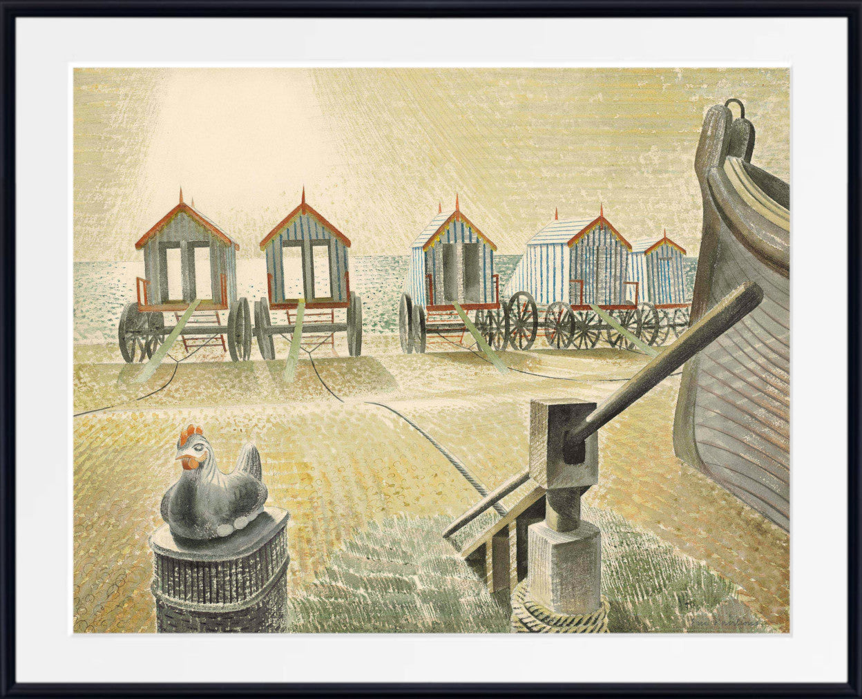 Aldeburgh Bathing Machines (1938) by Eric Ravilious