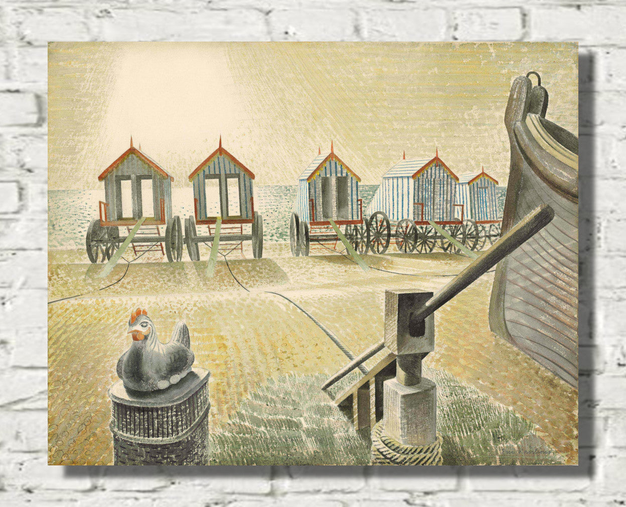 Aldeburgh Bathing Machines (1938) by Eric Ravilious