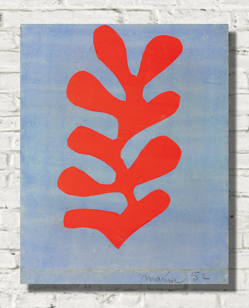 Red algae on a blue sky background by Henri Matisse