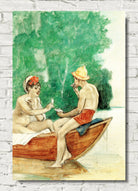 Félicien Rops Illustration - Alone (couple playing cards)