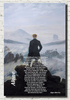 Alone, Edgar Allan Poe Poem on Caspar David Friedrich Print, Wanderer Above The Sea Of Fog