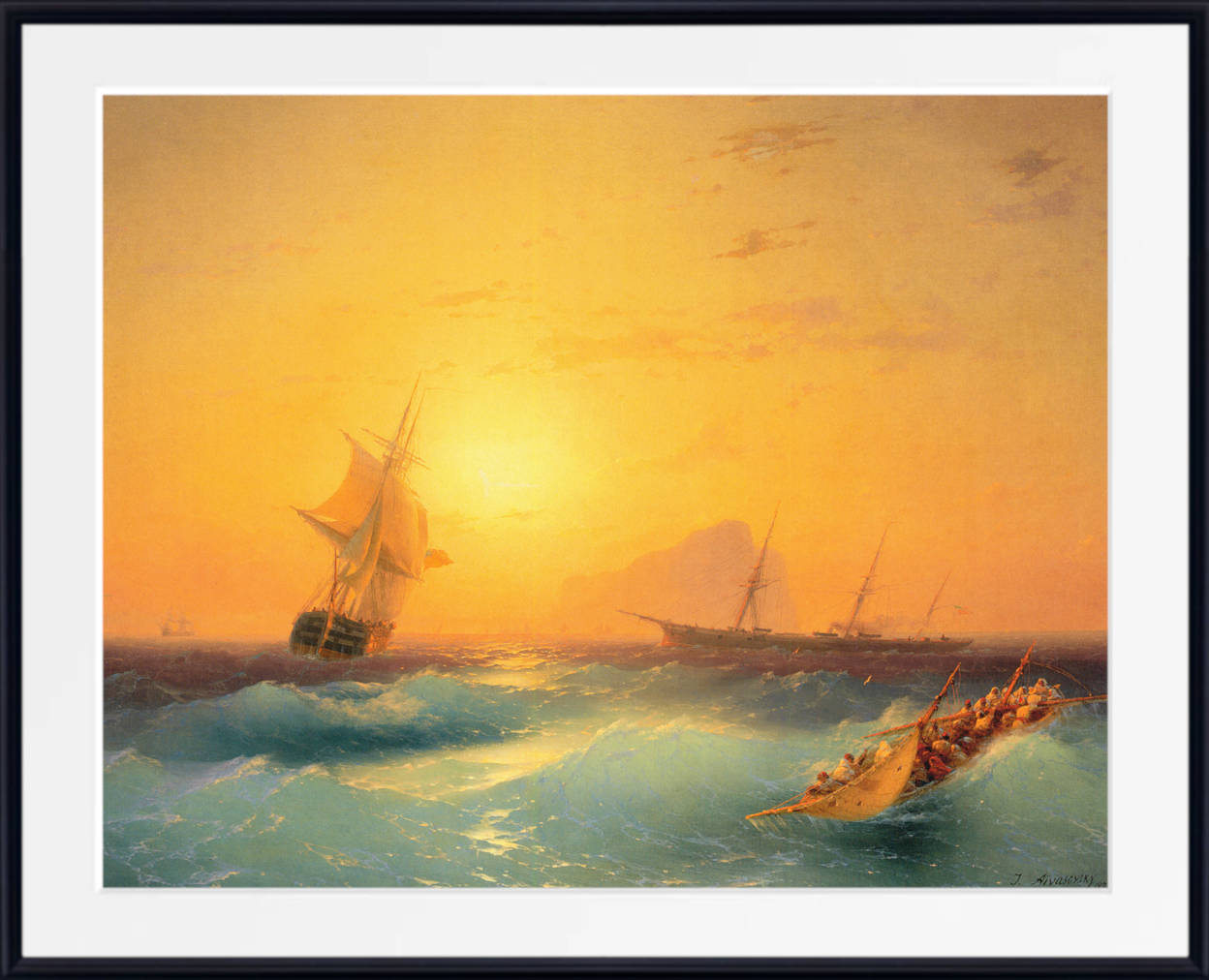 Ivan Aivazovsky Fine Art Print, American Shipping off the Rock of Gibraltar