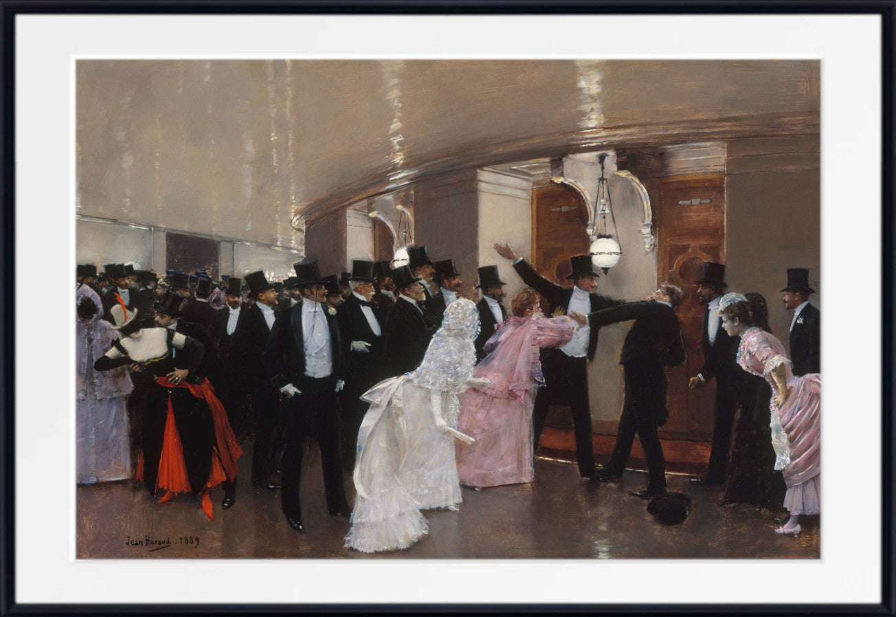 Jean Béraud Impressionist Fine Art Print, An Argument in the Corridors of the Opera