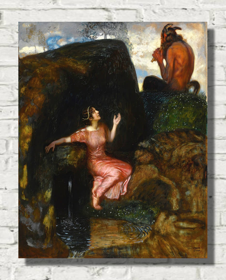 Franz Stuck Print, At The Source (Listening Nymph)