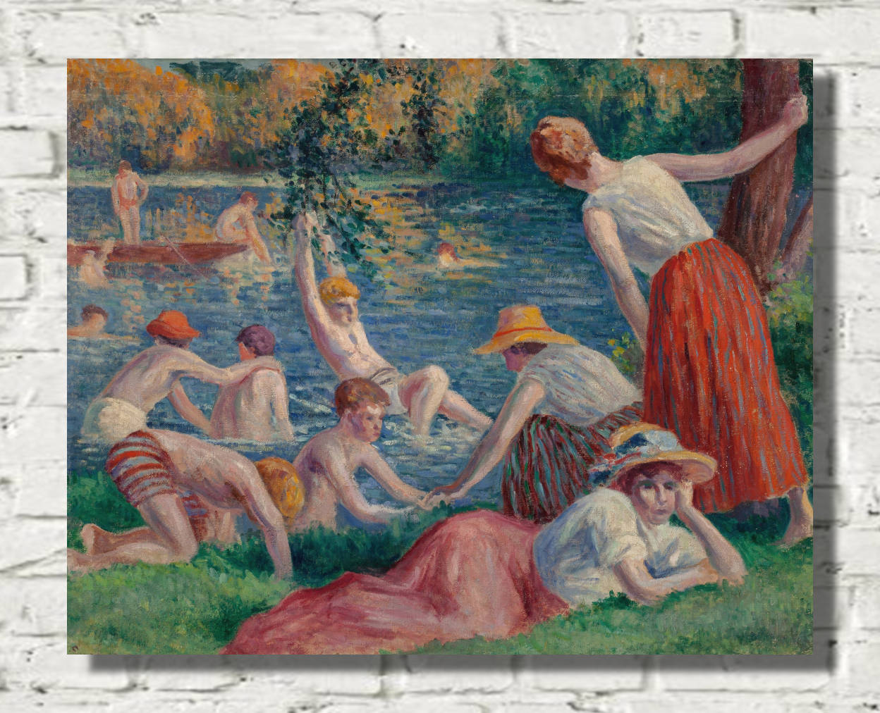 Maximilien Luce Print, Bathing in the cure (1900)