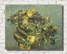 Basket of pansies on a small table (1887) by Vincent van Gogh