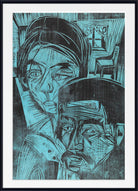 Peasant couple in the hut (Andres and Annamargret Müller) (1919) by Ernst Ludwig Kirchner
