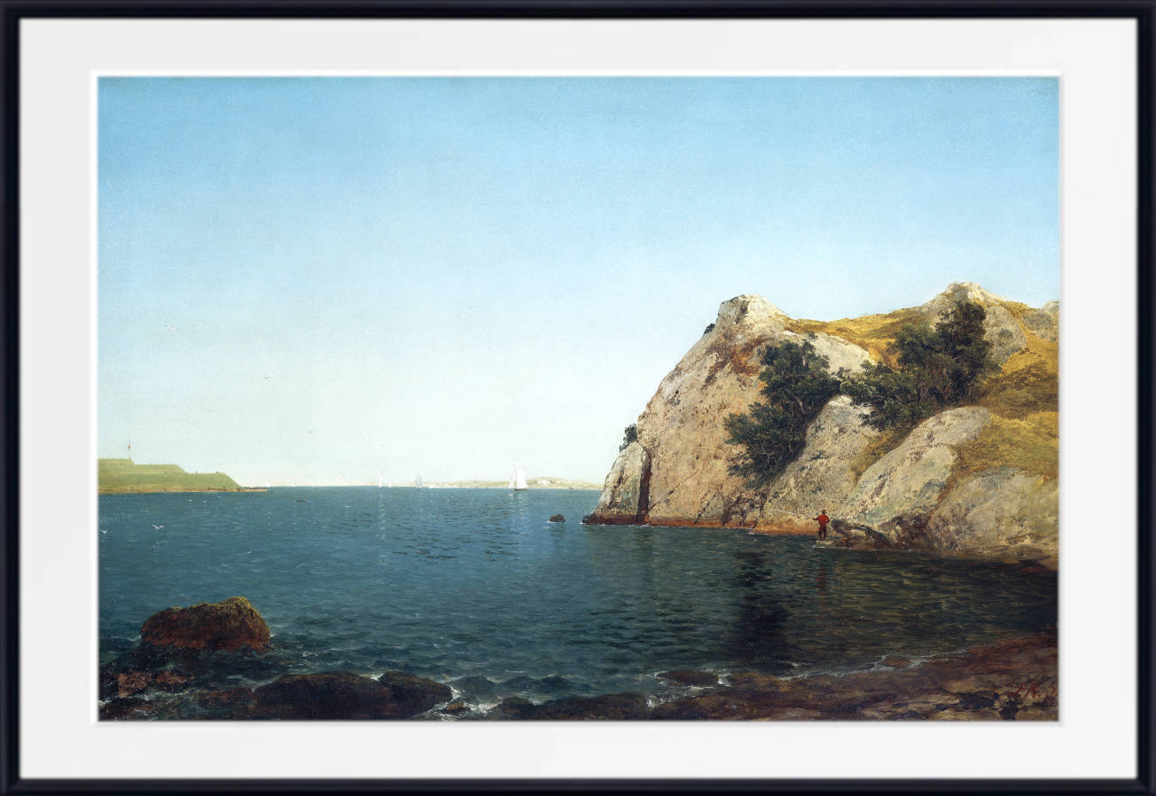 Beacon Rock, Newport Harbor, John Frederick Kensett Fine Art Print