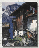 Tyrolean Mountain Farm), Oskar Mulley Fine Art Print