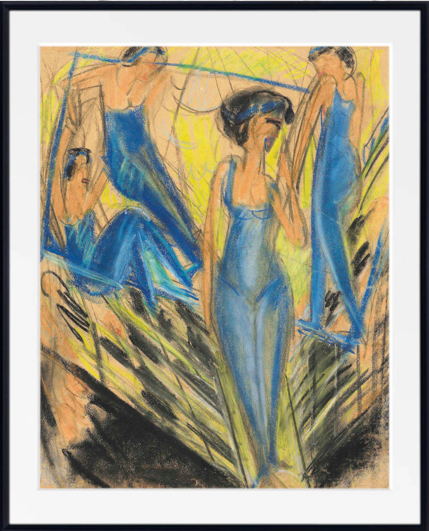 Ernst Ludwig Kirchner Expressionism Fine Art Print, Blaue Artisten
