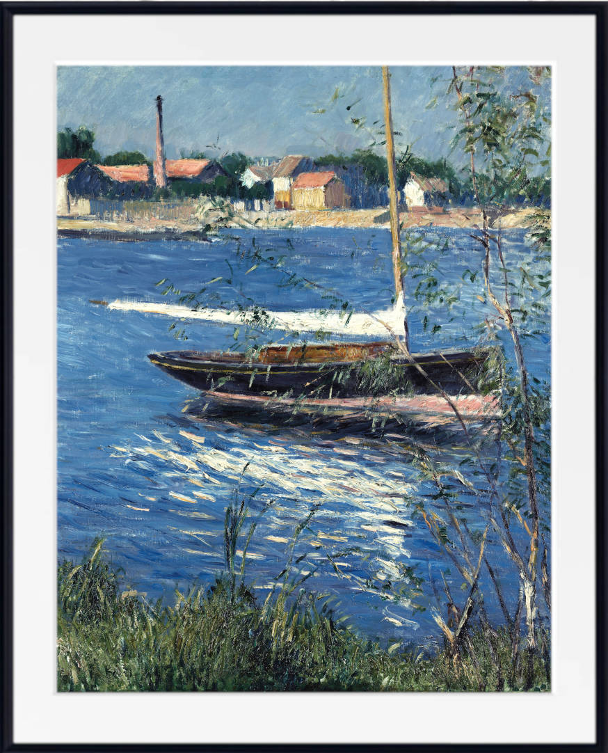 Gustave Caillebotte Fine Art Print : Boat moored on the Seine at Argenteuil