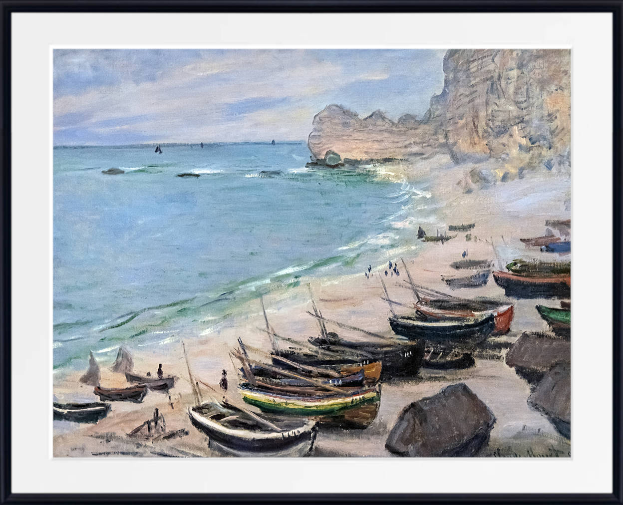 Claude Monet Fine Art Print, Boats on the beach at Etretat