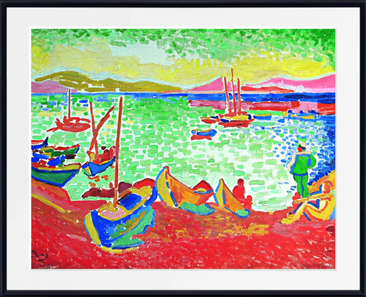André Derain – Boats in the harbor of Collioure Prints & Canvas Panels