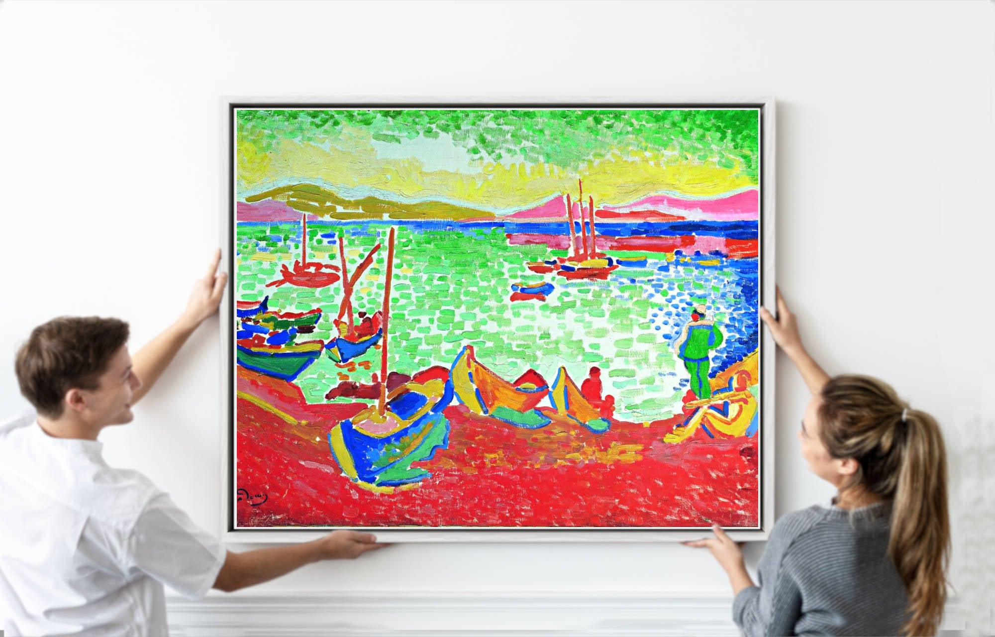 André Derain – Boats in the harbor of Collioure Prints & Canvas Panels