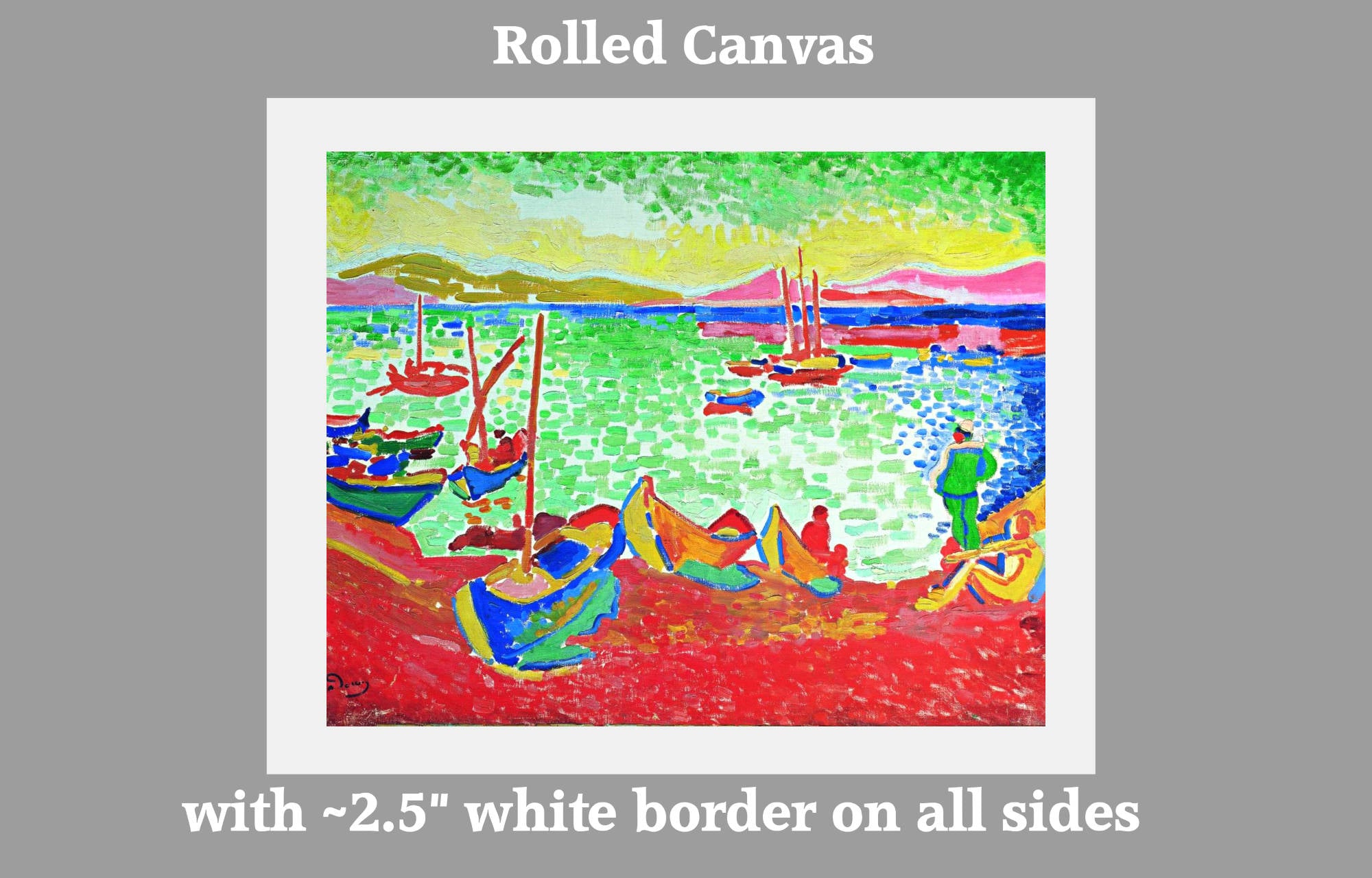 André Derain – Boats in the harbor of Collioure Prints & Canvas Panels