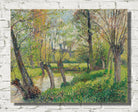 Camille Pissarro Print, Banks of the Epte at Eragny, Setting Sun
