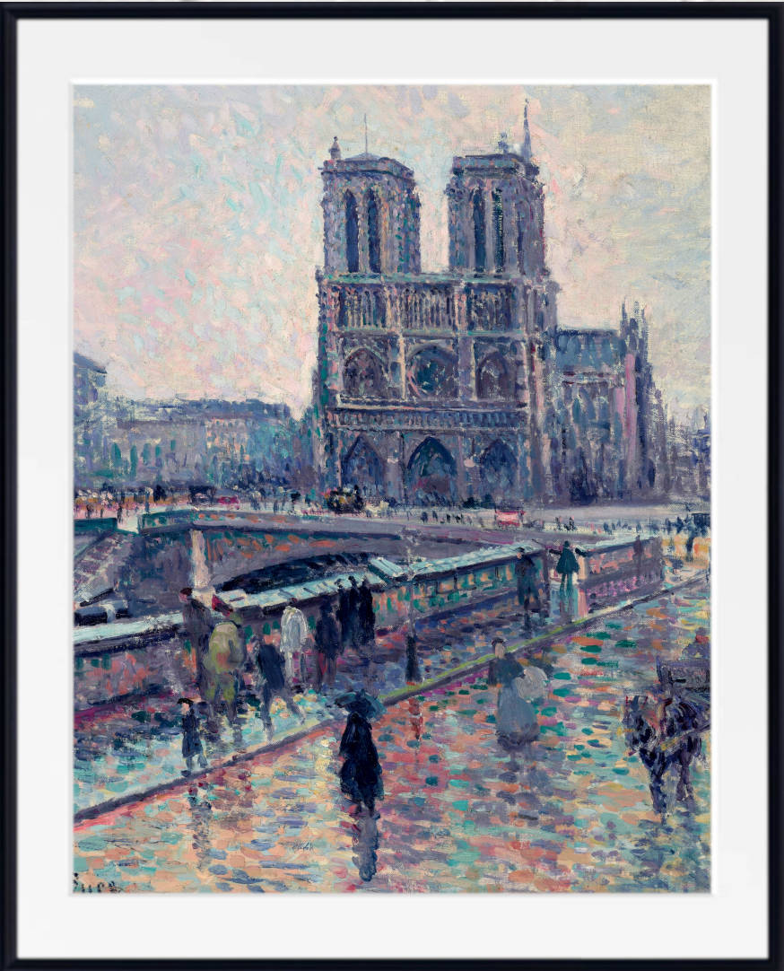 Maximilien Luce Print, Banks of the Seine with Notre-Dame in the Rain (1900)