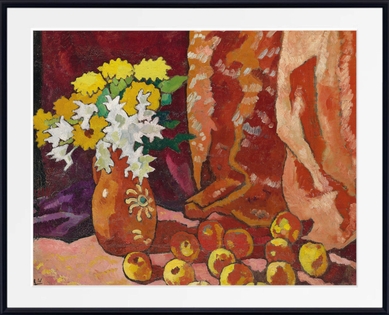 Bouquet with brown jug and apples (1944) by Louis Valtat