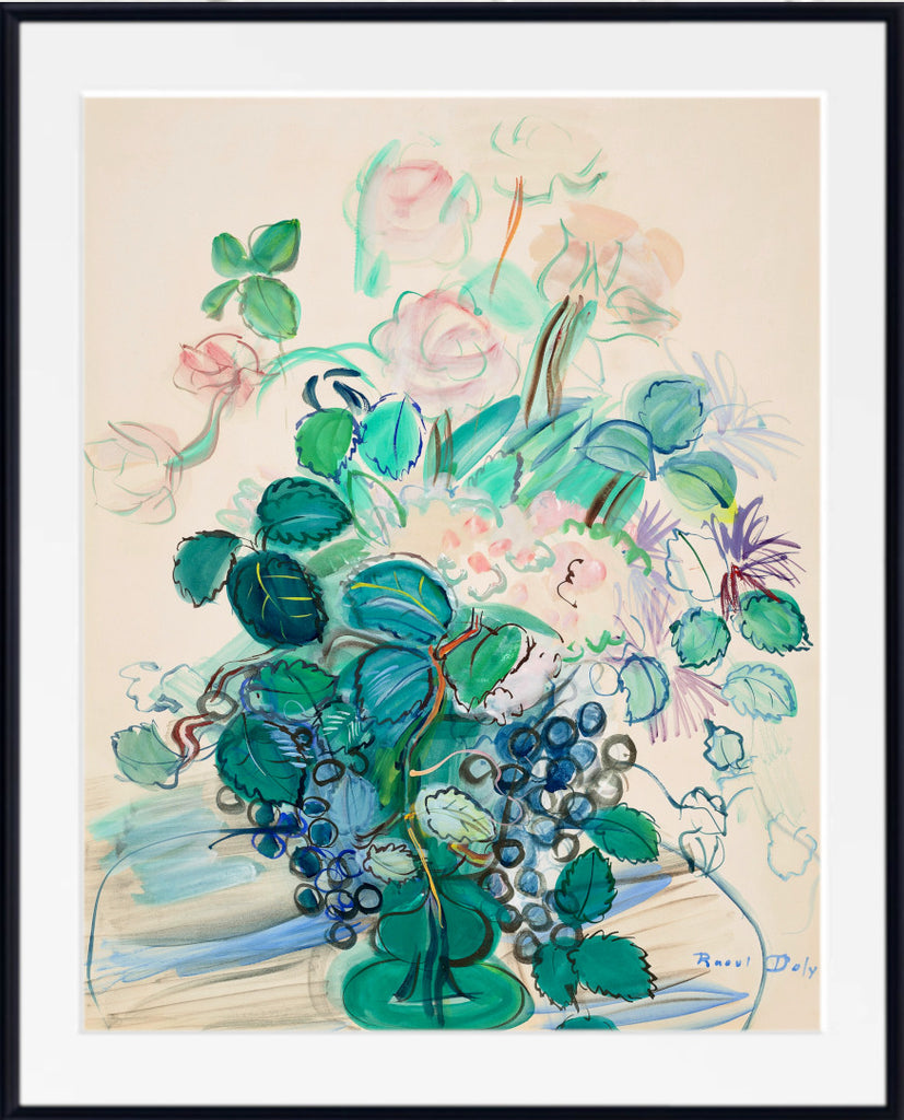 Bouquet with grapes and roses (circa 1950) by Raoul Dufy