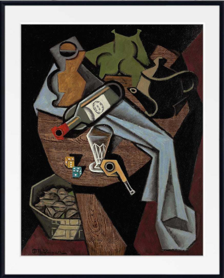 Jean, Metzinger, Bouteille renversée, dés et panier de noix