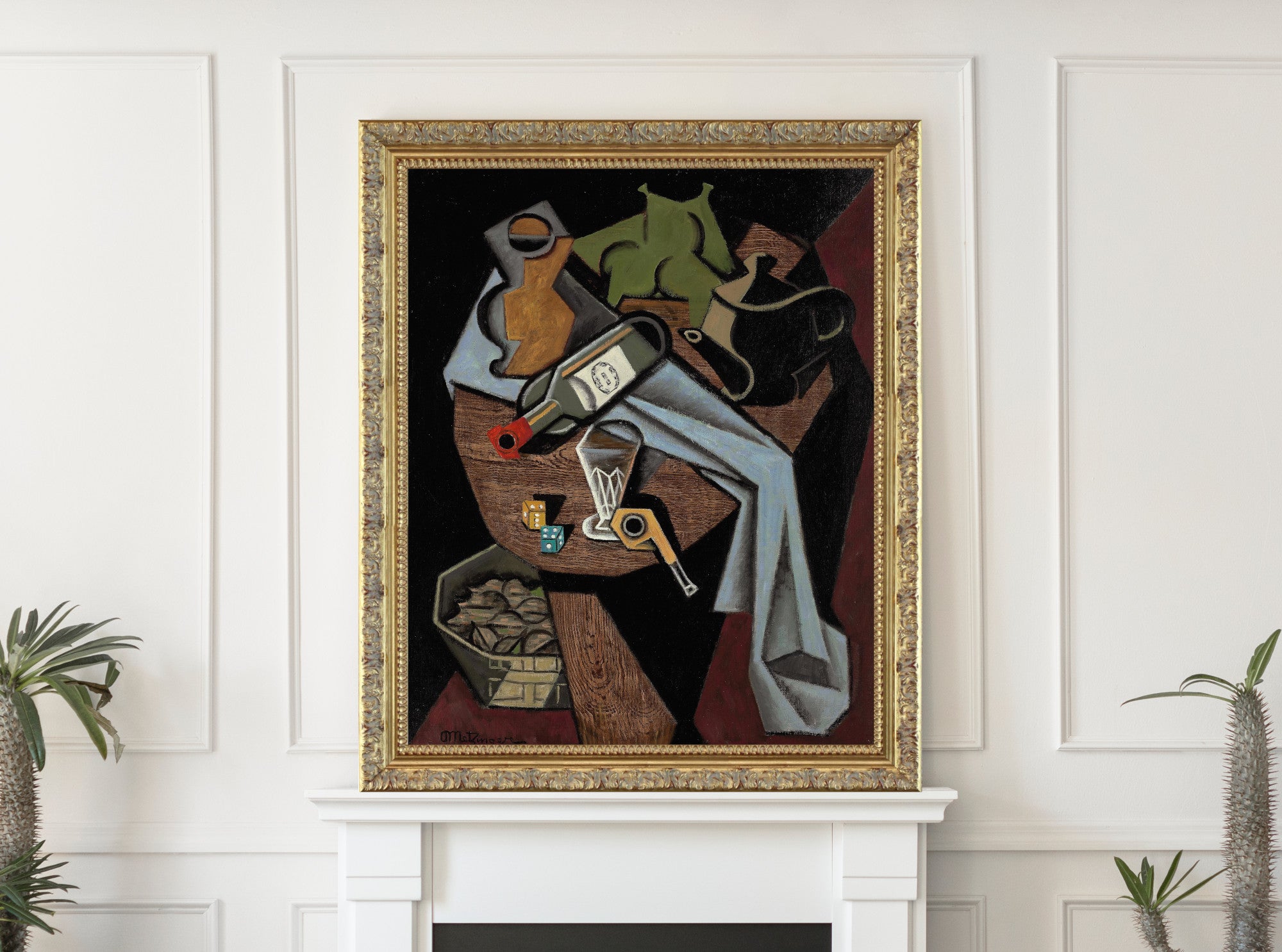 Jean, Metzinger, Bouteille renversée, dés et panier de noix