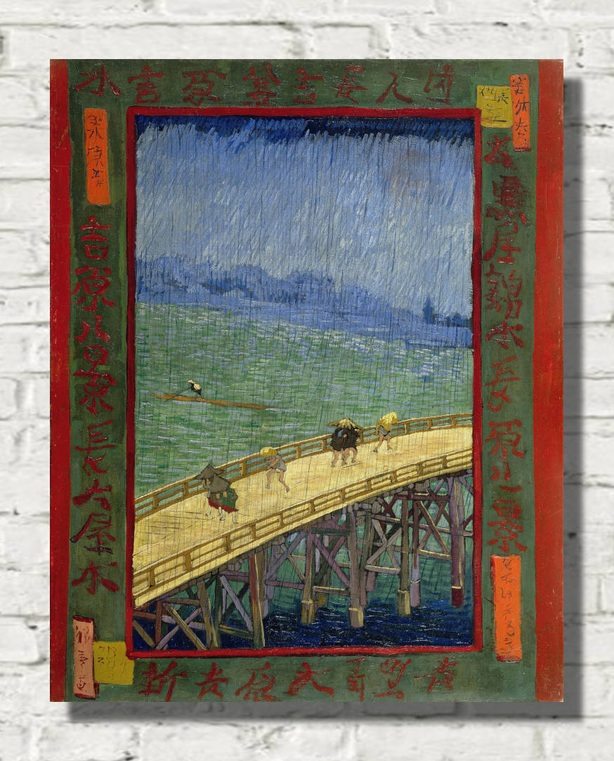 Vincent van Gogh Print, Bridge in the rain (after Hiroshige) (1887)