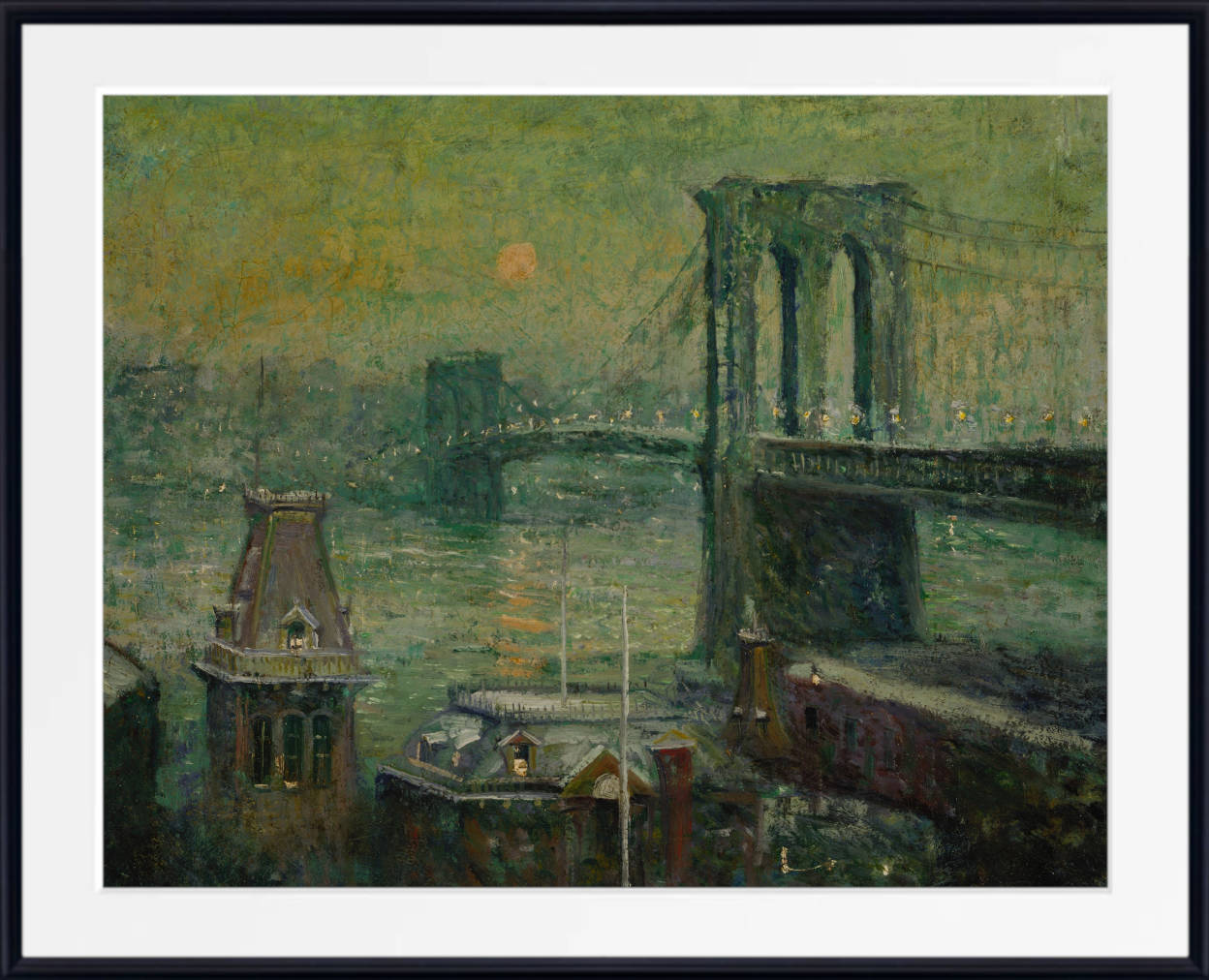 Ernest Lawson Print, Brooklyn Bridge (c 1920)