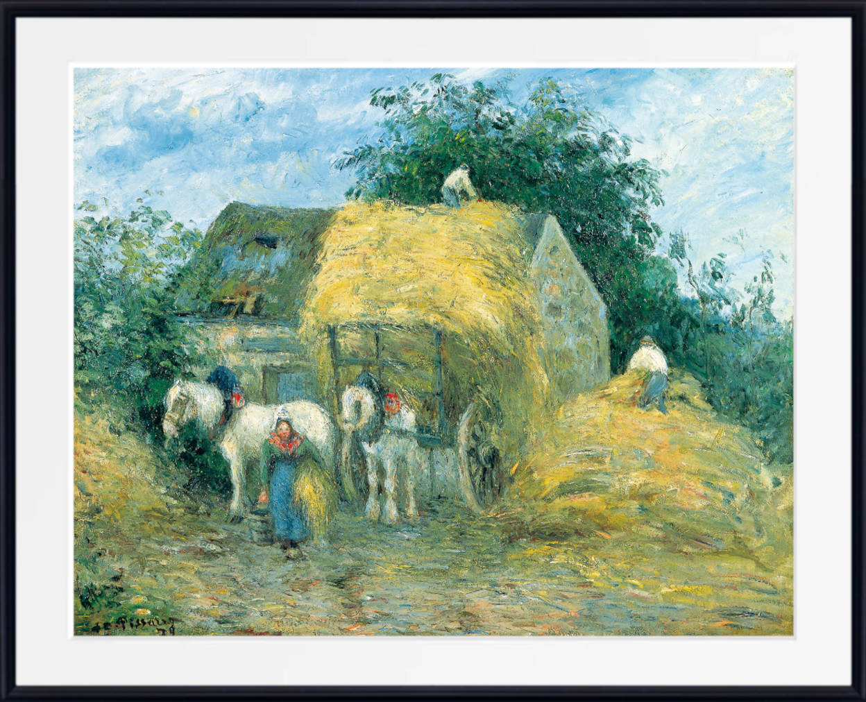 Camille Pissarro Print, The Hay Cart, Montfoucault